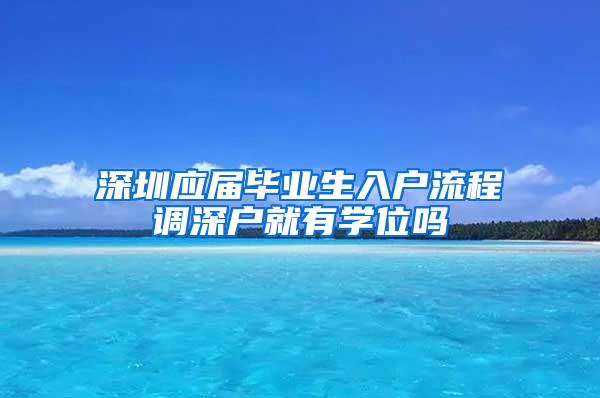 深圳应届毕业生入户流程调深户就有学位吗