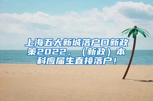 上海五大新城落户口新政策2022，（新政）本科应届生直接落户！