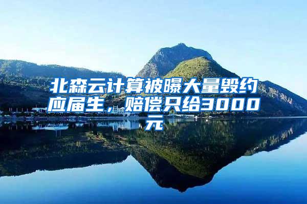 北森云计算被曝大量毁约应届生，赔偿只给3000元