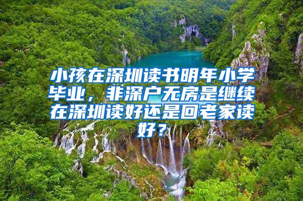 小孩在深圳读书明年小学毕业，非深户无房是继续在深圳读好还是回老家读好？