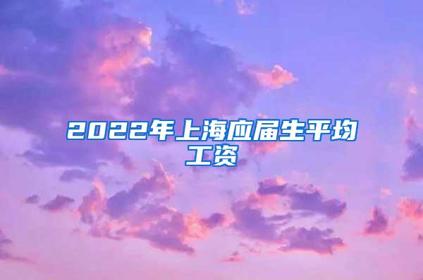2022年上海应届生平均工资