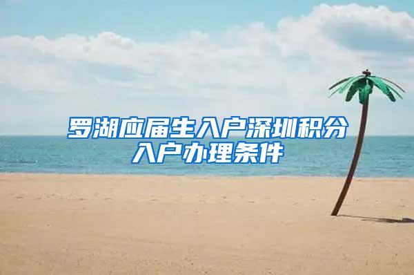 罗湖应届生入户深圳积分入户办理条件