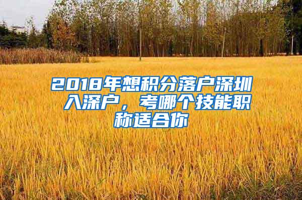 2018年想积分落户深圳 入深户，考哪个技能职称适合你