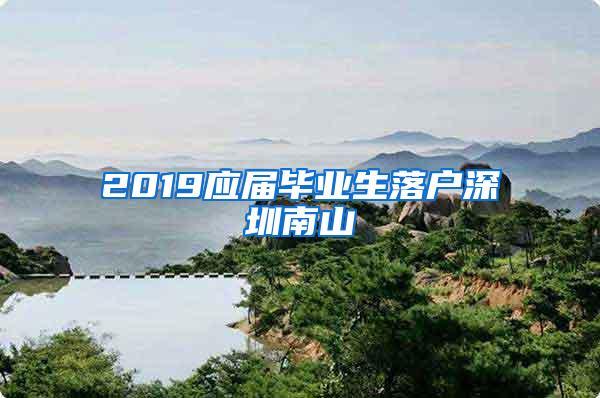 2019应届毕业生落户深圳南山