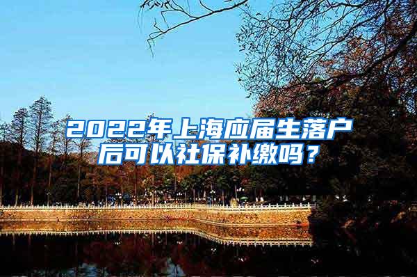 2022年上海应届生落户后可以社保补缴吗？