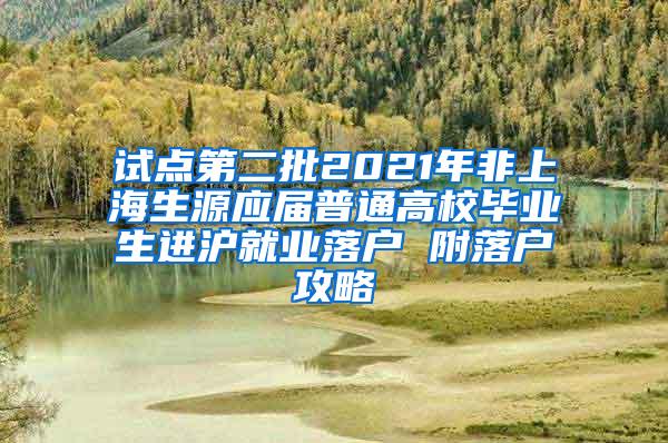 试点第二批2021年非上海生源应届普通高校毕业生进沪就业落户 附落户攻略