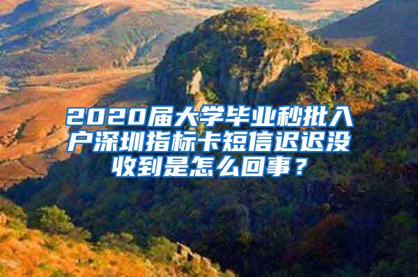 2020届大学毕业秒批入户深圳指标卡短信迟迟没收到是怎么回事？