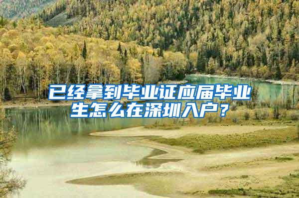 已经拿到毕业证应届毕业生怎么在深圳入户？