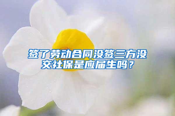 签了劳动合同没签三方没交社保是应届生吗？