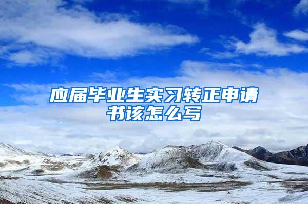 应届毕业生实习转正申请书该怎么写