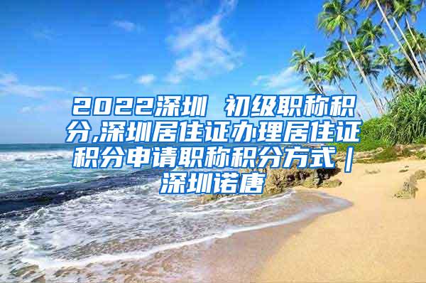 2022深圳 初级职称积分,深圳居住证办理居住证积分申请职称积分方式｜深圳诺唐