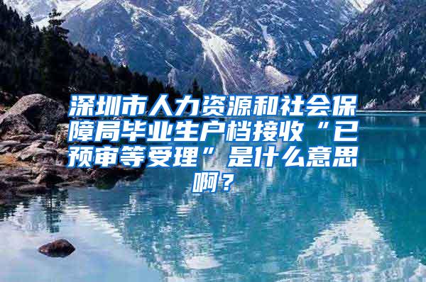 深圳市人力资源和社会保障局毕业生户档接收“已预审等受理”是什么意思啊？
