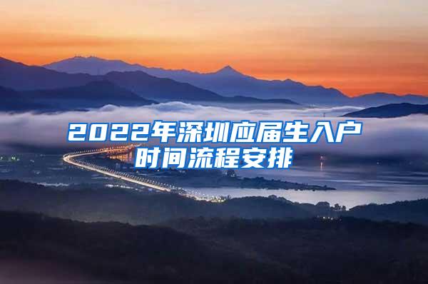 2022年深圳应届生入户时间流程安排