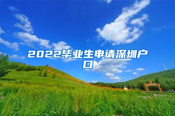 2022毕业生申请深圳户口