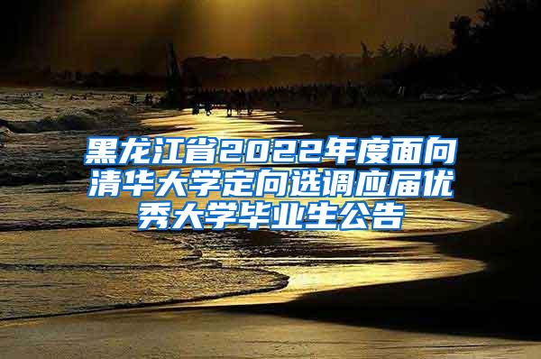 黑龙江省2022年度面向清华大学定向选调应届优秀大学毕业生公告