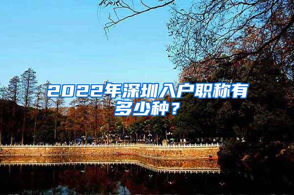 2022年深圳入户职称有多少种？