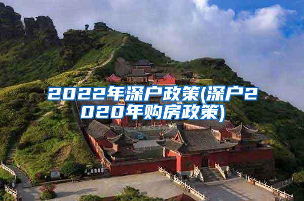 2022年深户政策(深户2020年购房政策)