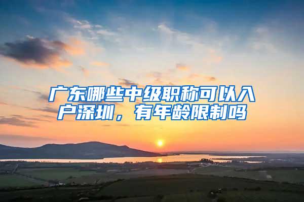 广东哪些中级职称可以入户深圳，有年龄限制吗