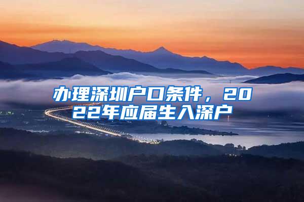 办理深圳户口条件，2022年应届生入深户