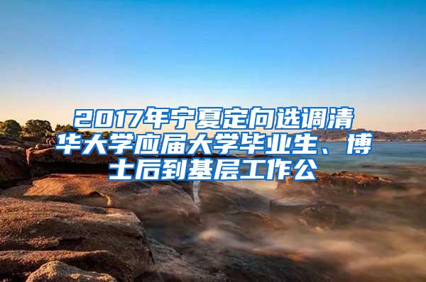 2017年宁夏定向选调清华大学应届大学毕业生、博士后到基层工作公