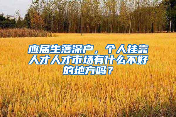 应届生落深户，个人挂靠人才人才市场有什么不好的地方吗？