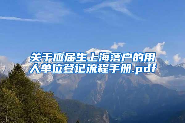 关于应届生上海落户的用人单位登记流程手册.pdf