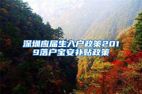 深圳应届生入户政策2019落户宝安补贴政策