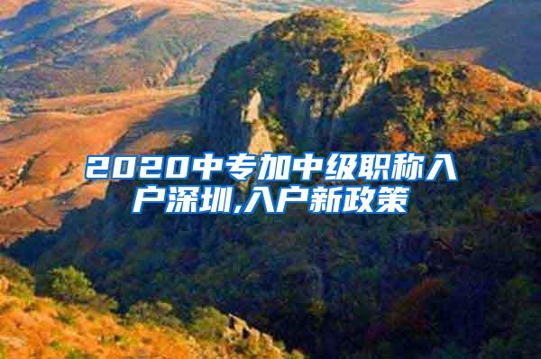 2020中专加中级职称入户深圳,入户新政策