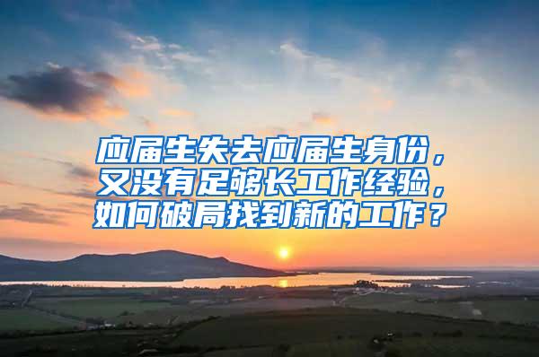 应届生失去应届生身份，又没有足够长工作经验，如何破局找到新的工作？