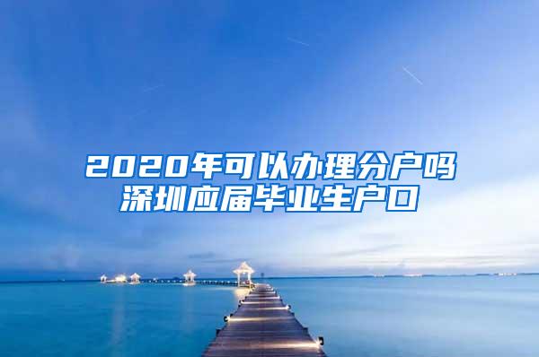 2020年可以办理分户吗深圳应届毕业生户口