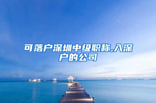 可落户深圳中级职称,入深户的公司