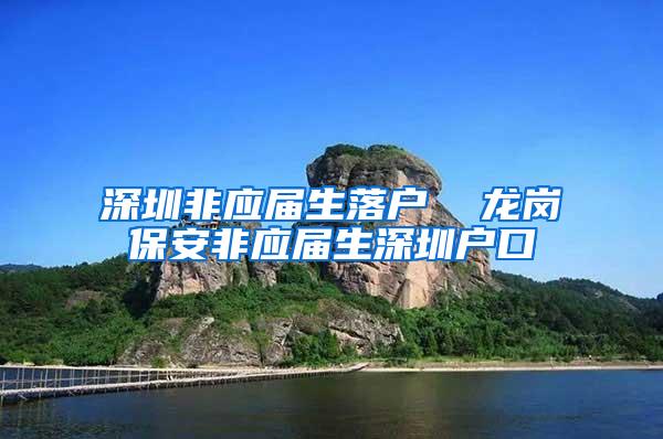 深圳非应届生落户  龙岗保安非应届生深圳户口