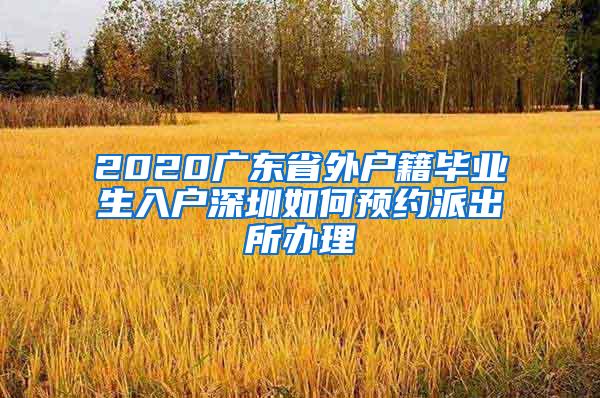 2020广东省外户籍毕业生入户深圳如何预约派出所办理