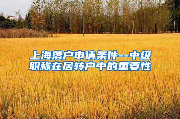 上海落户申请条件--中级职称在居转户中的重要性
