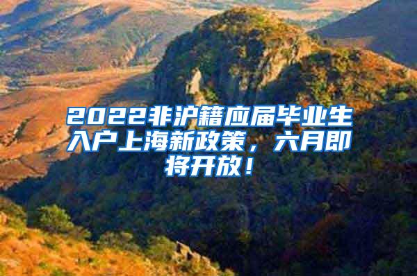 2022非沪籍应届毕业生入户上海新政策，六月即将开放！