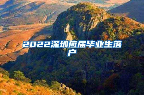 2022深圳应届毕业生落户