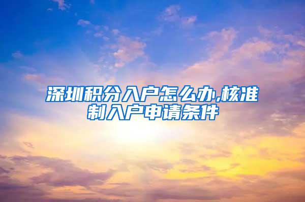 深圳积分入户怎么办,核准制入户申请条件