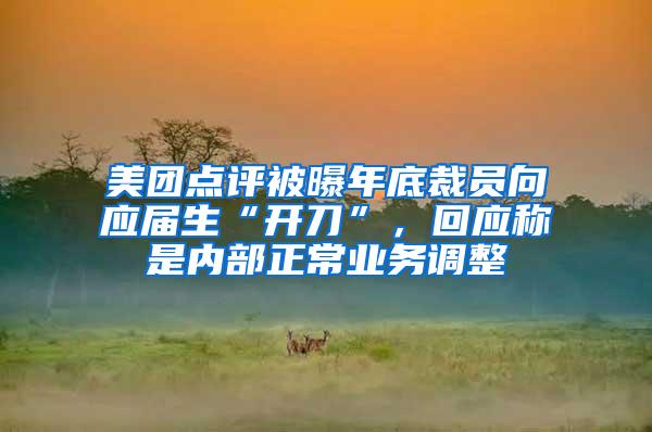 美团点评被曝年底裁员向应届生“开刀”，回应称是内部正常业务调整