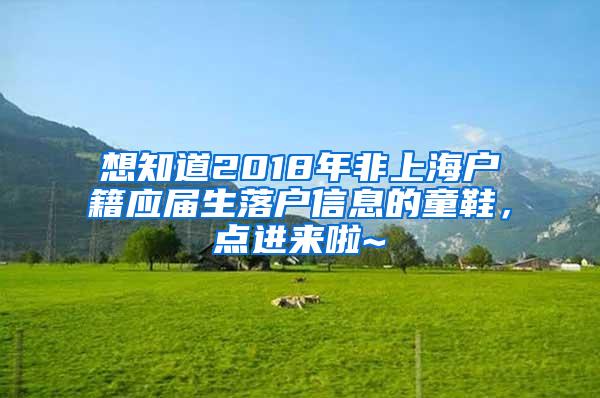 想知道2018年非上海户籍应届生落户信息的童鞋，点进来啦~