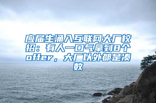 应届生涌入互联网大厂校招：有人一口气拿到8个offer，大厂以外都是凑数