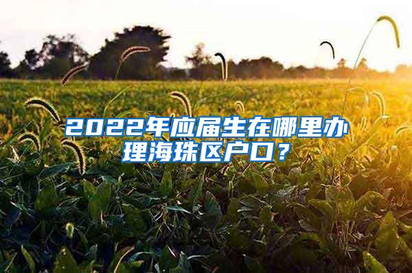 2022年应届生在哪里办理海珠区户口？