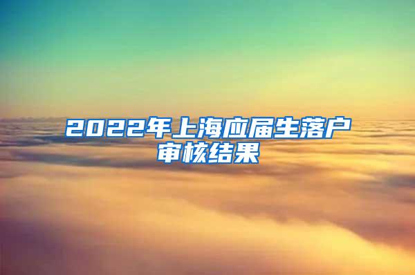 2022年上海应届生落户审核结果