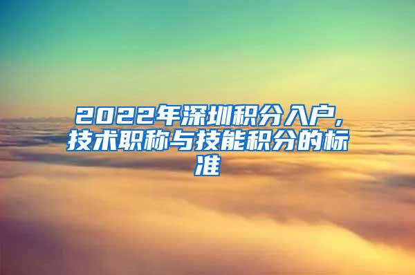 2022年深圳积分入户,技术职称与技能积分的标准