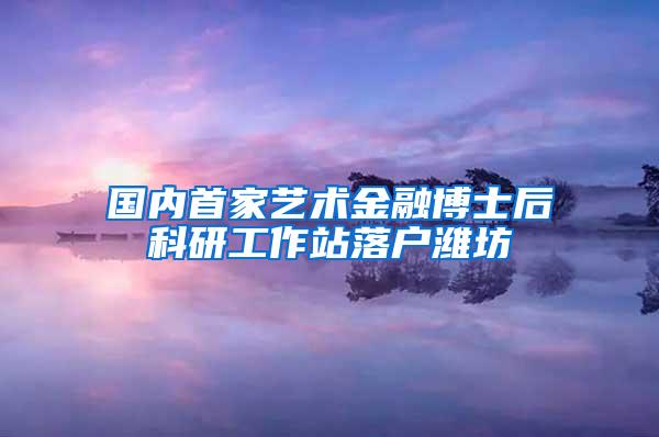 国内首家艺术金融博士后科研工作站落户潍坊