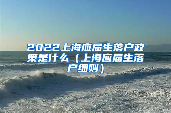 2022上海应届生落户政策是什么（上海应届生落户细则）