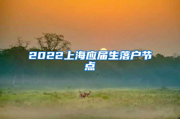 2022上海应届生落户节点