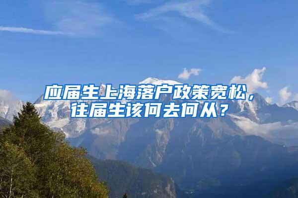 应届生上海落户政策宽松，往届生该何去何从？