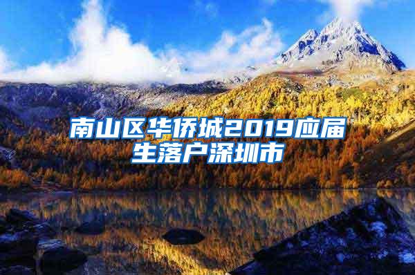 南山区华侨城2019应届生落户深圳市