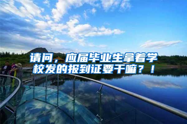 请问，应届毕业生拿着学校发的报到证要干嘛？！