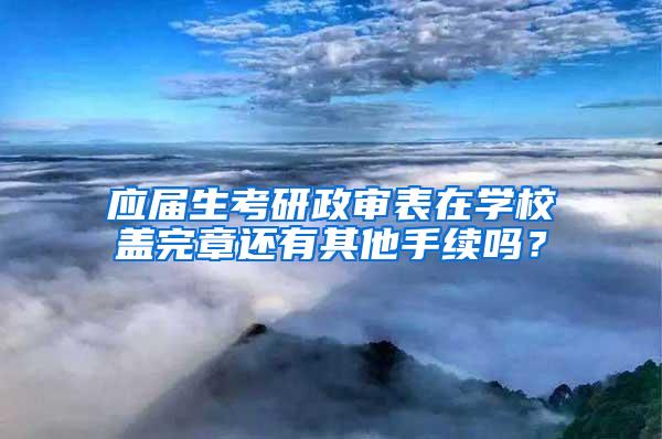 应届生考研政审表在学校盖完章还有其他手续吗？